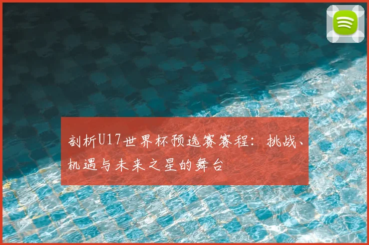 剖析U17世界杯预选赛赛程:挑战、机遇与未来之星的舞台